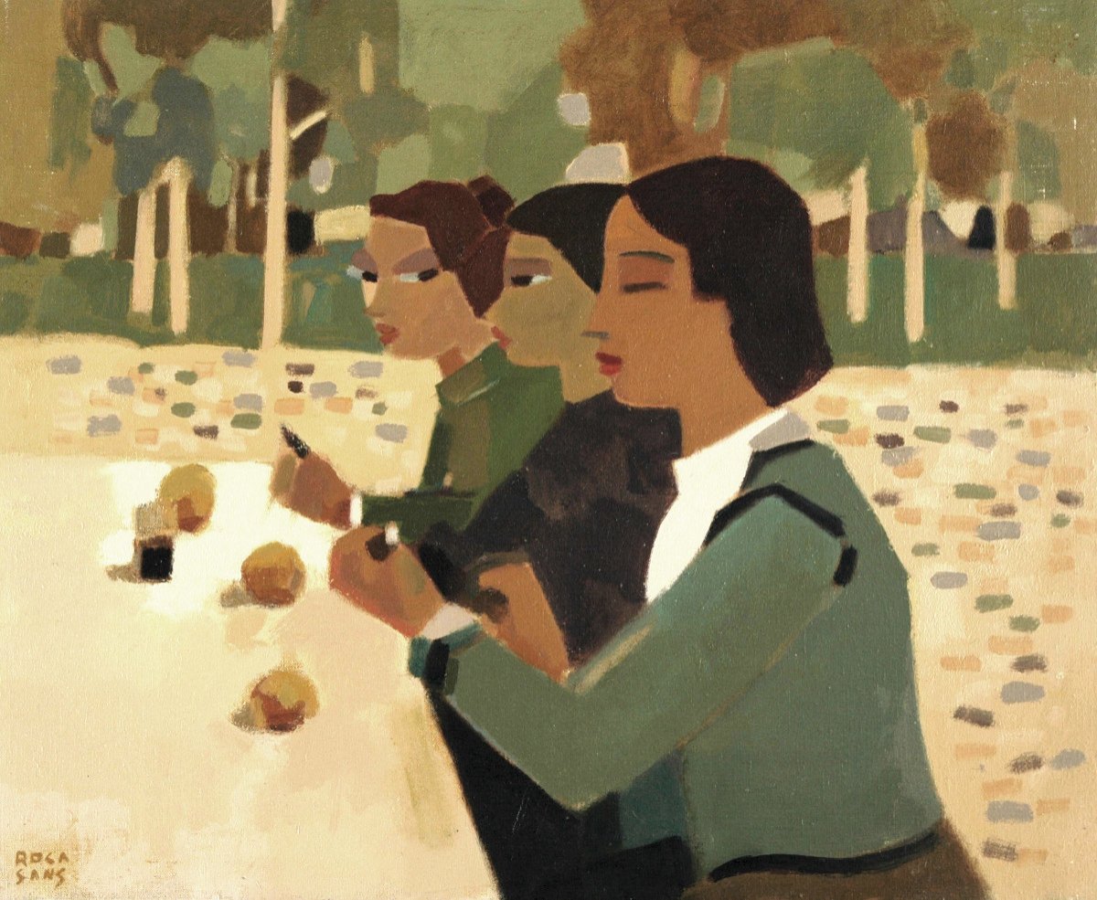 Joan Carles Roca Sans (Barcelona 1946),  l'Heure Du Repas 1981  (H 60 / L 73 Cm)