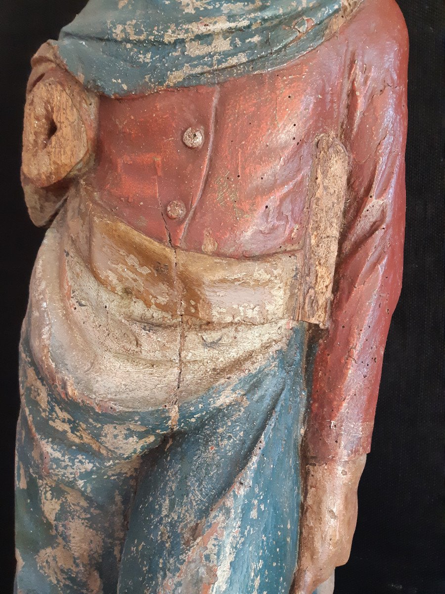 Sculpture Of St Jean De Calvaire In Polychromed Wood XVIIIth Height 95 Cm-photo-3