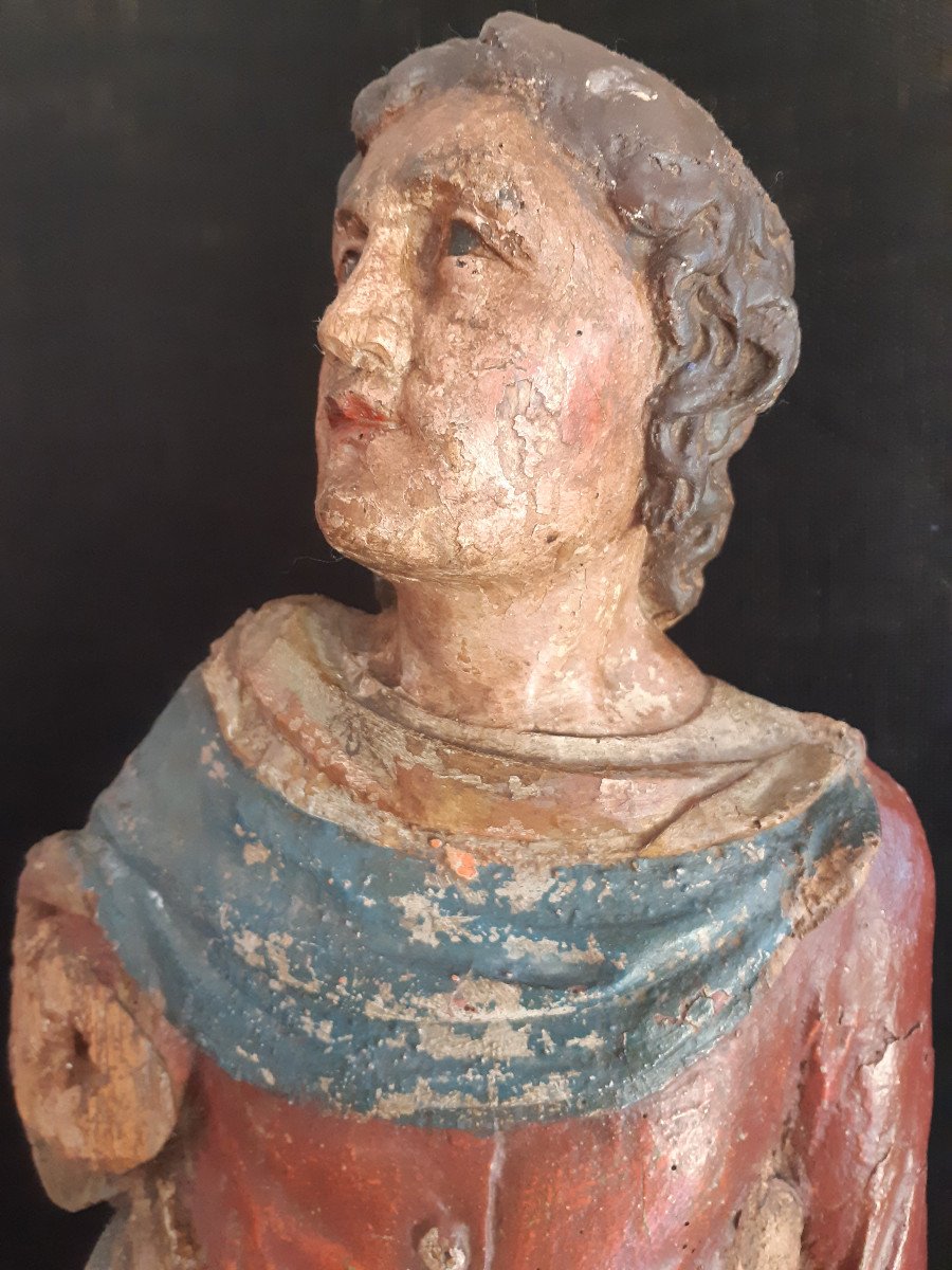 Sculpture Of St Jean De Calvaire In Polychromed Wood XVIIIth Height 95 Cm-photo-8