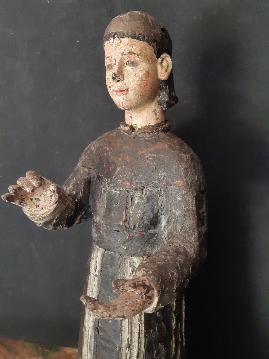 Sculpture De Jeune Enfant De Choeur XIXème (H 47 Cm)-photo-2