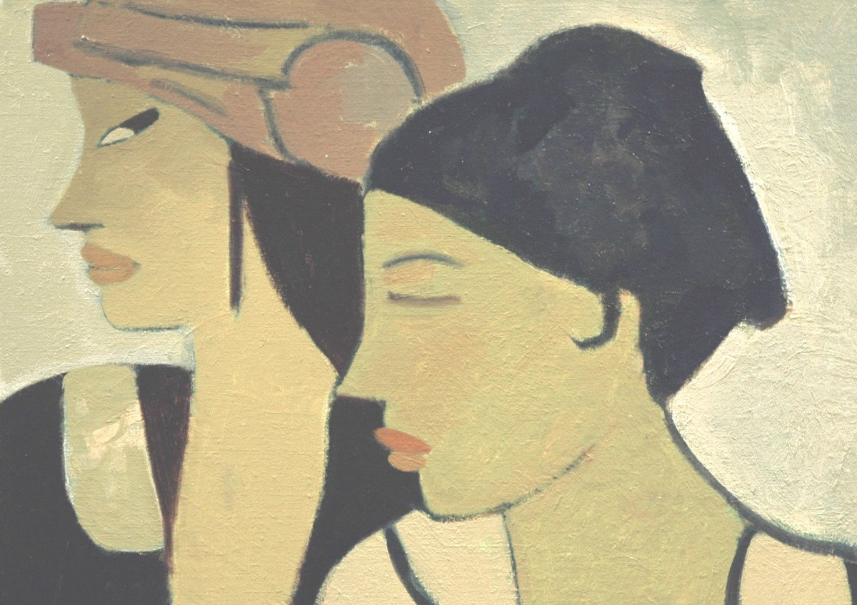 Joan-Carles Roca Sans (Barcelona 1946),  LES DEUX SOEURS  1978 (54 x 65cm )-photo-2