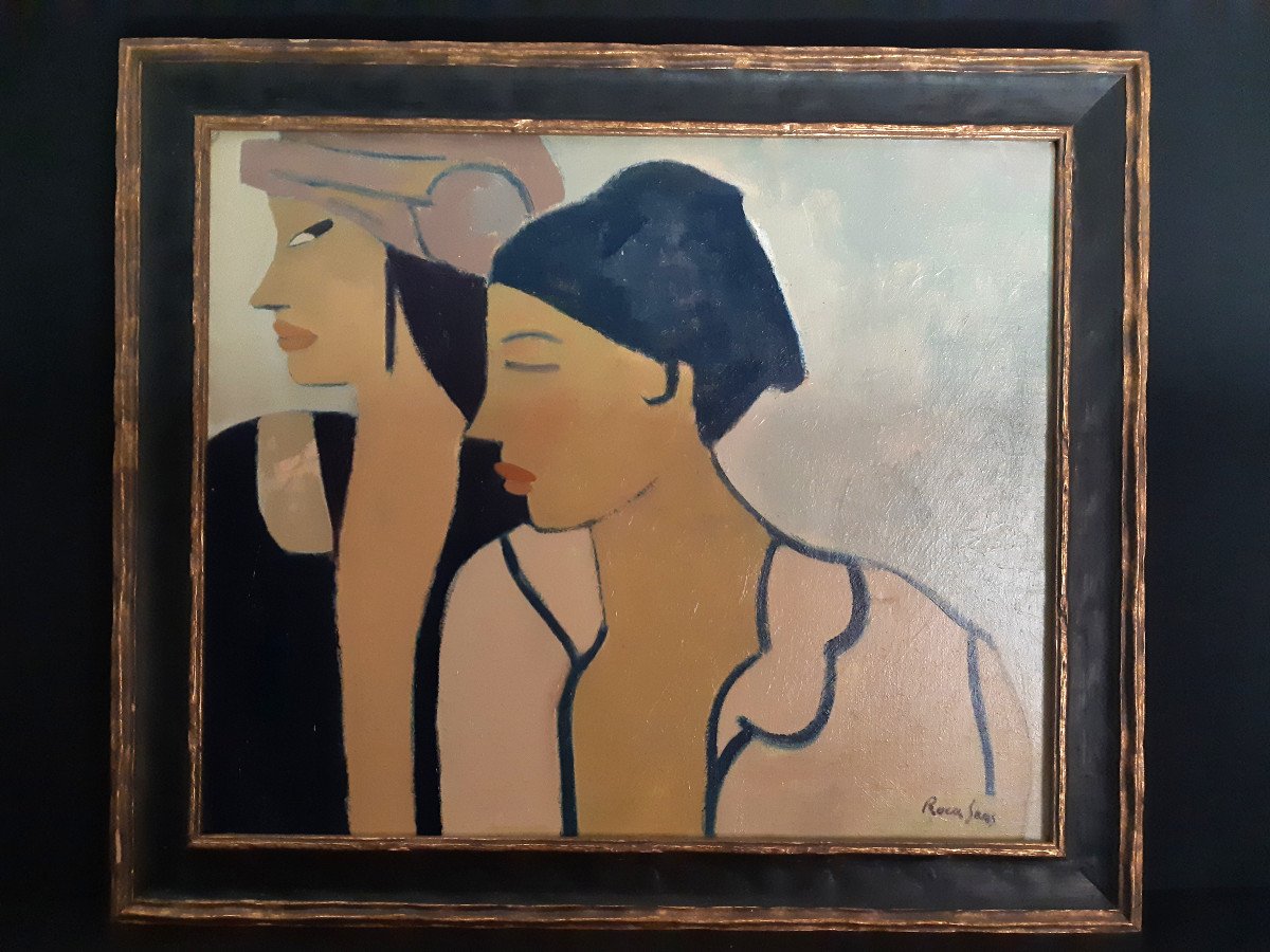 Joan-Carles Roca Sans (Barcelona 1946),  LES DEUX SOEURS  1978 (54 x 65cm )-photo-4