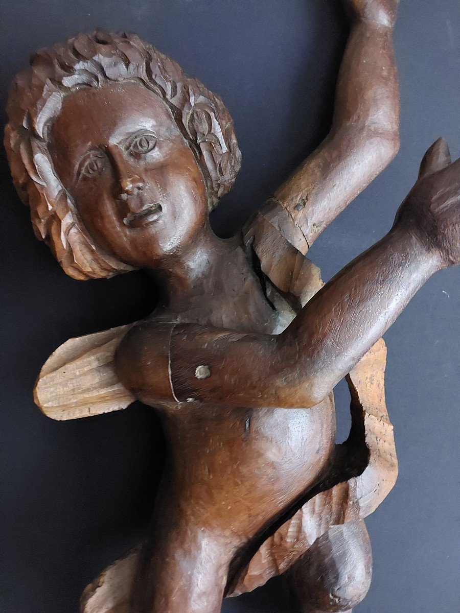Italie Du Nord, 1ère Moitié Du XVIIIème, Paire d'Anges  H 87 Cm-photo-2