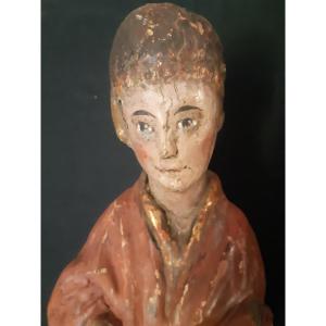 German School, Swabia, XV Sculpture Of Young Bishop H 52 Cm