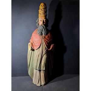 France, Late 17th To Early 18th Century Sculpture Of God The Father (h 100 Cm)