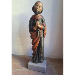 France XVIIè,  Sculpture De Saint Pierre H 28,5 Cm