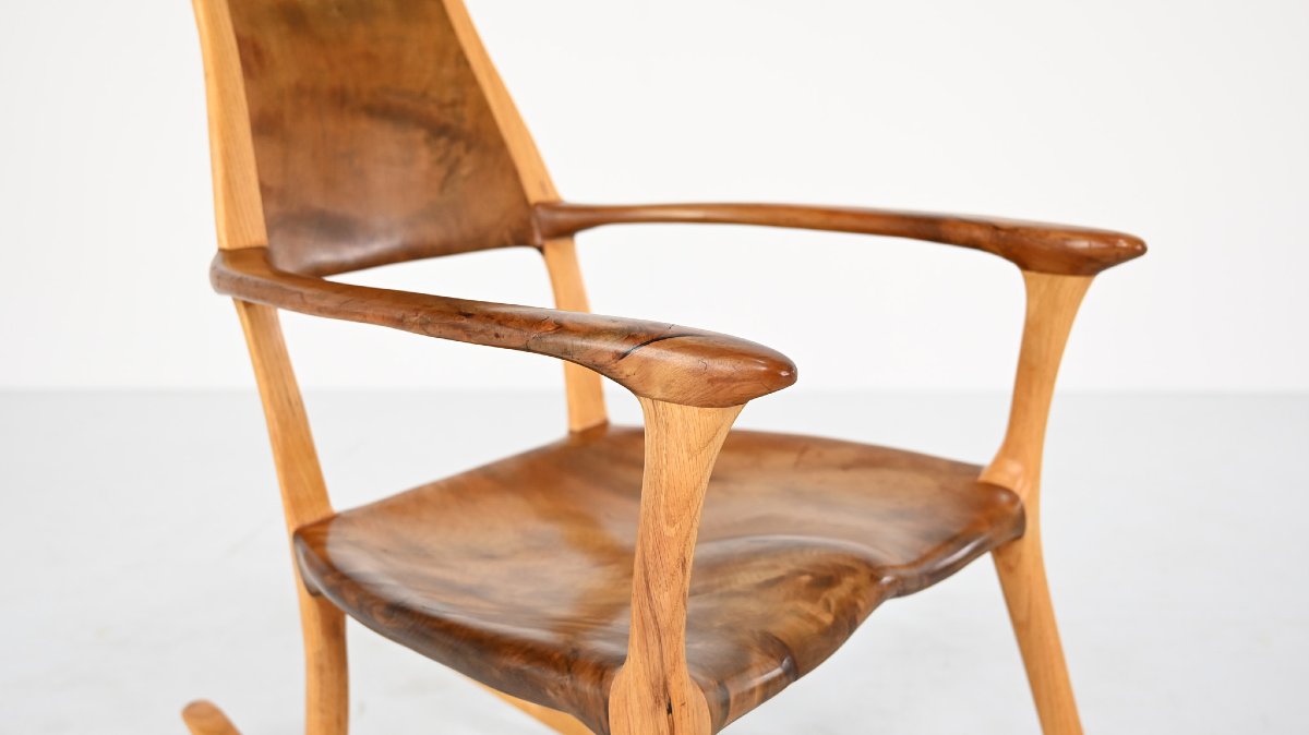 Donald Gordon, Rocking Chair In Kauri And Oak. New Zealand Studio Craft, 2004-photo-2