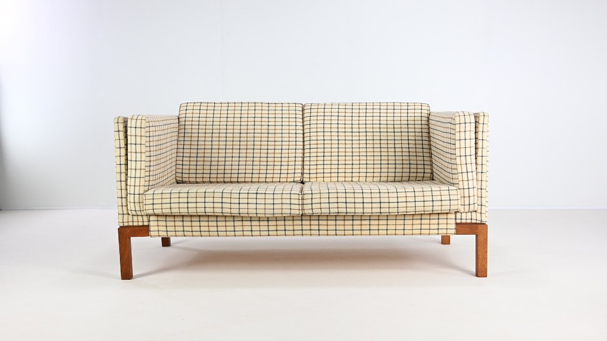 Scandinavian Design Sofa, Wool And Teak. Denmark, C. 1960-photo-2