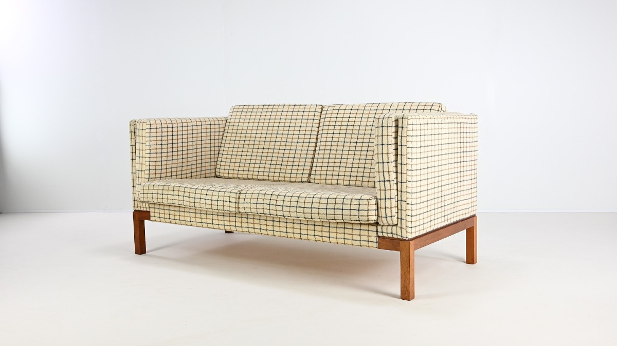 Scandinavian Design Sofa, Wool And Teak. Denmark, C. 1960