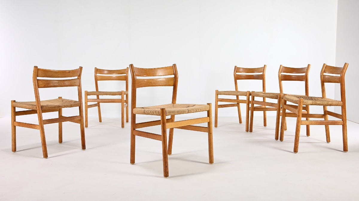 Børge Mogensen, Set Of 6 Bm-1 Chairs For Cm Madsens Møbelfabrik