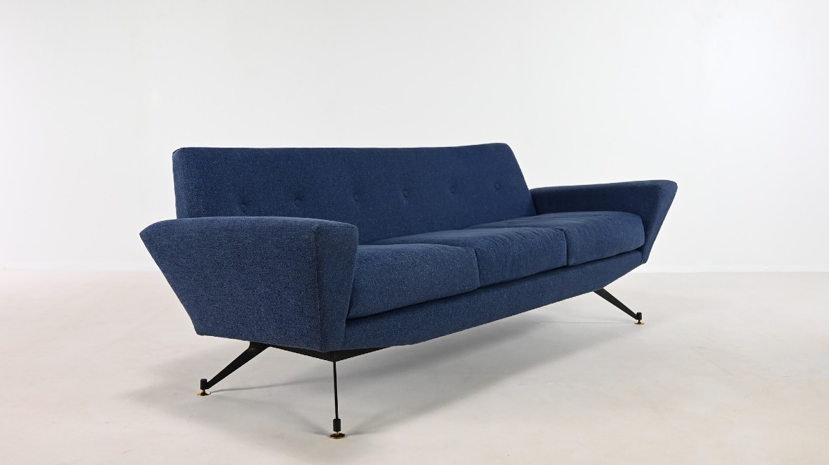 Lenzi, Three-seater Sofa. Italy, Circa 1950