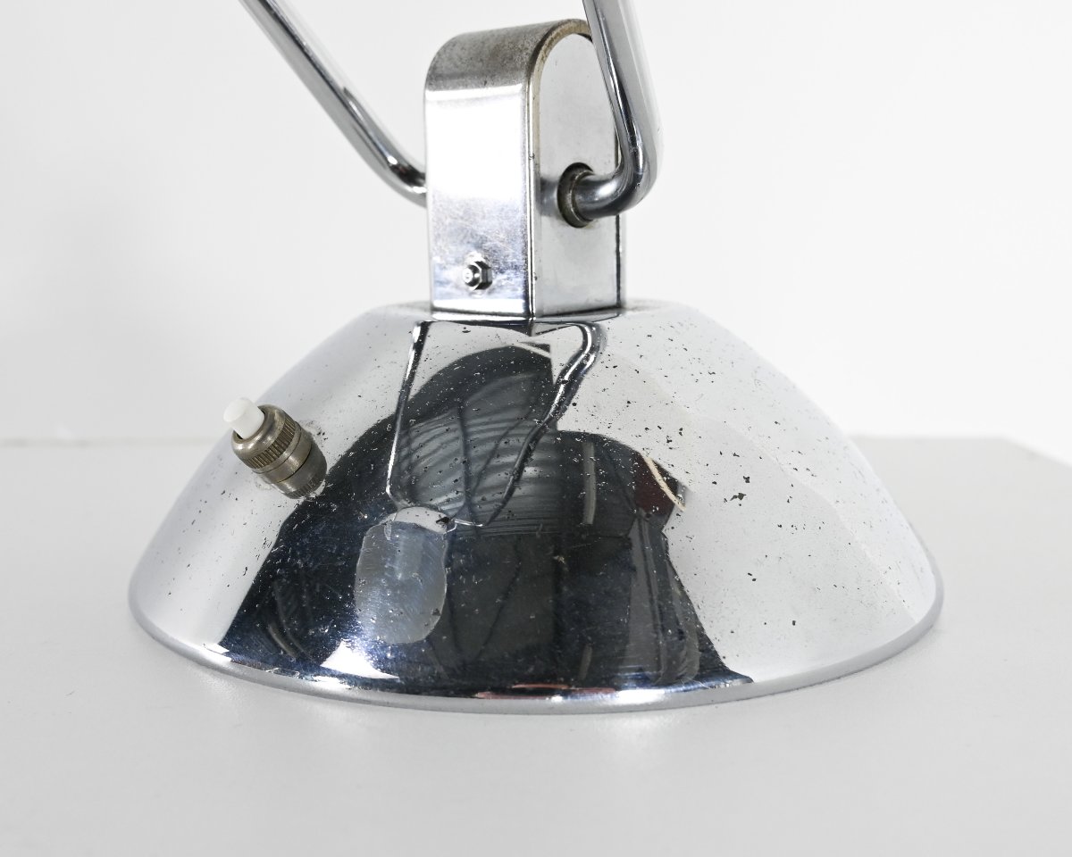 Lampe design Yves Jujeau et André Mounique pour Jumo. Métal chromé, France C.1930.-photo-2
