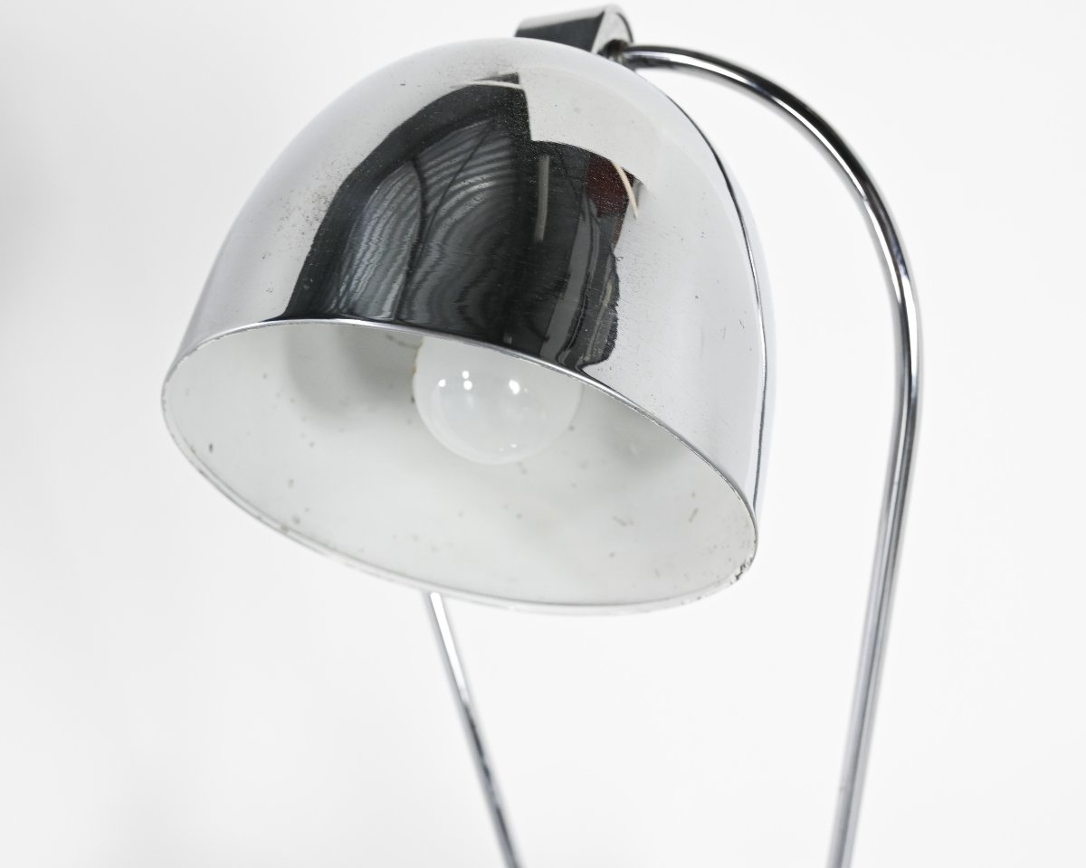 Lampe design Yves Jujeau et André Mounique pour Jumo. Métal chromé, France C.1930.-photo-3
