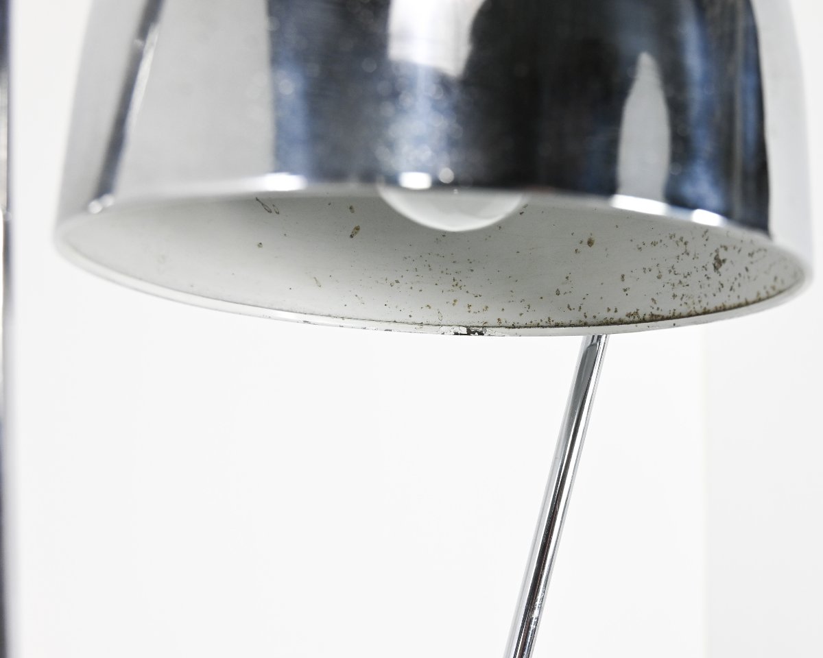 Lampe design Yves Jujeau et André Mounique pour Jumo. Métal chromé, France C.1930.-photo-5