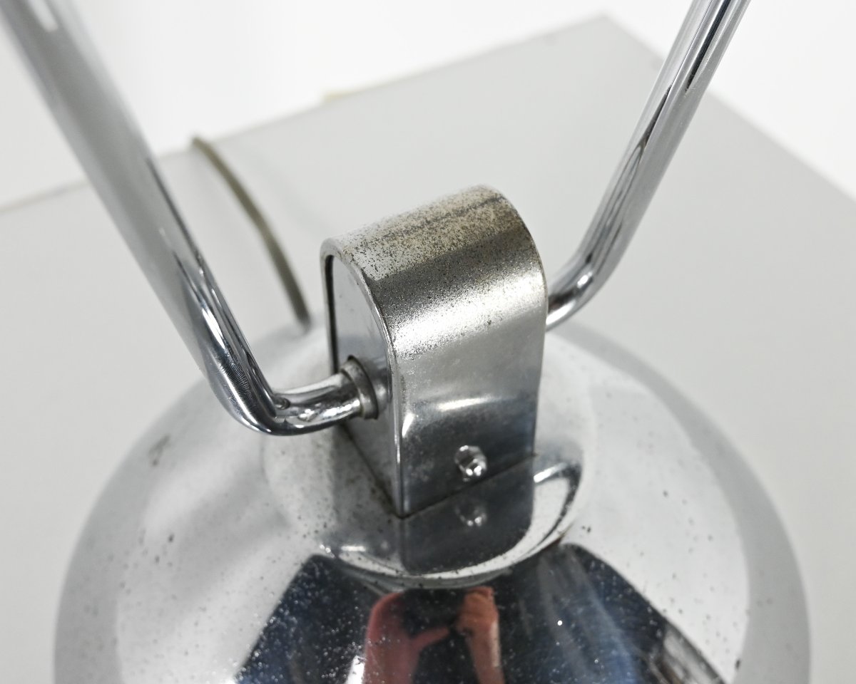 Lampe design Yves Jujeau et André Mounique pour Jumo. Métal chromé, France C.1930.-photo-6