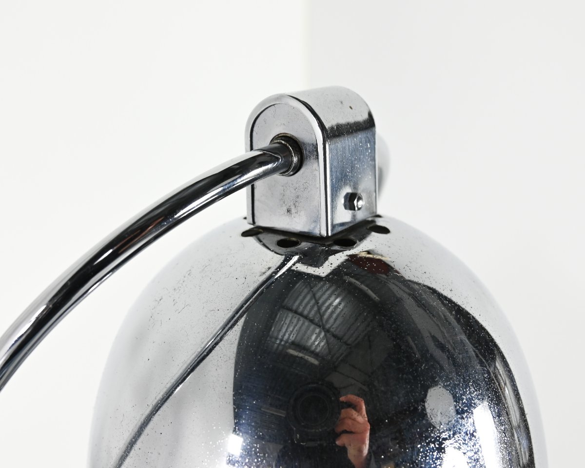 Lampe design Yves Jujeau et André Mounique pour Jumo. Métal chromé, France C.1930.-photo-7