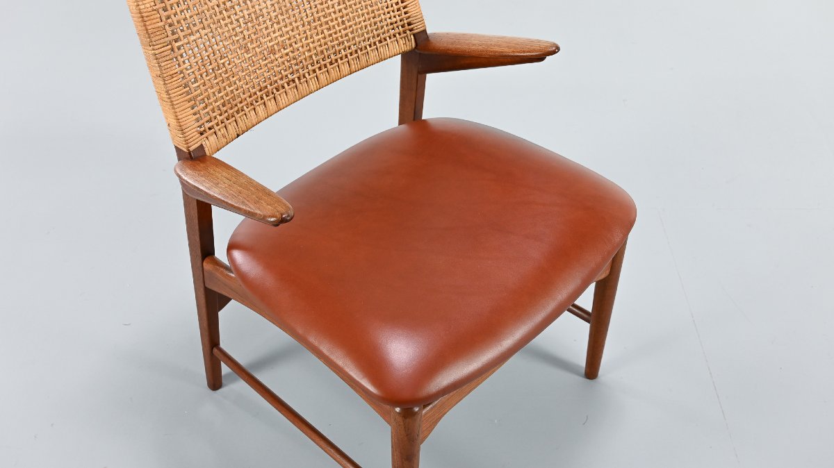  E. Knudsen, Model 48 Armchair For Jensen & Lykkegaard. Denmark, C.1950-photo-3