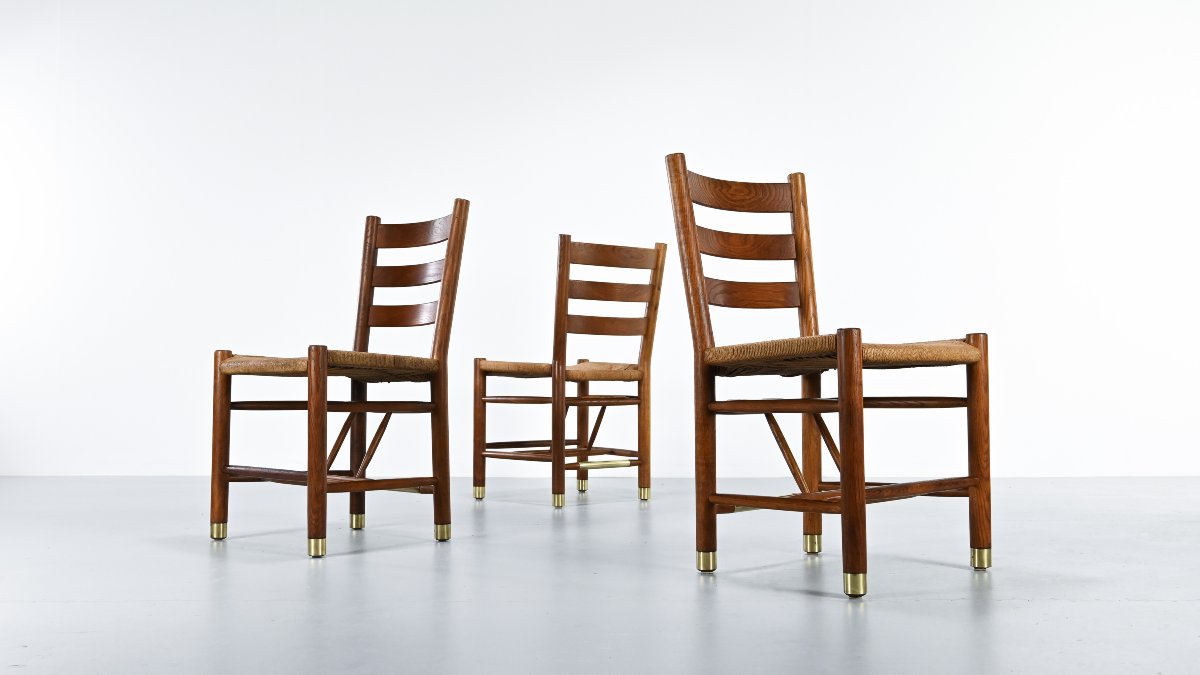 Viggo Hardie-fischer, Set Of 6 Danish “church Chairs” In Oak For Sorø Møbelfabrik. 1950s-photo-1