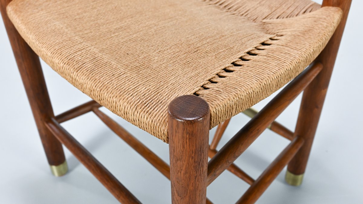 Viggo Hardie-fischer, Set Of 6 Danish “church Chairs” In Oak For Sorø Møbelfabrik. 1950s-photo-6