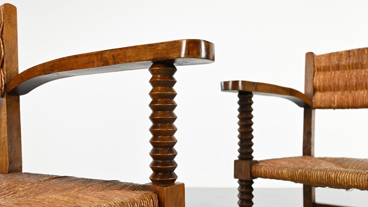  Paire de fauteuils dans le goût de Charles Dudouyt, France, C.1940-photo-6