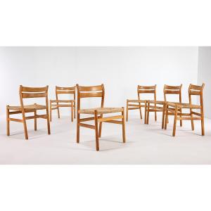 Børge Mogensen, Set Of 6 Bm-1 Chairs For Cm Madsens Møbelfabrik