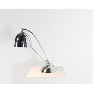 Lampe design Yves Jujeau et André Mounique pour Jumo. Métal chromé, France C.1930.