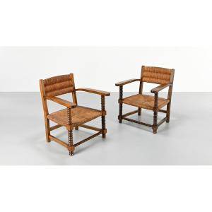  Paire de fauteuils dans le goût de Charles Dudouyt, France, C.1940