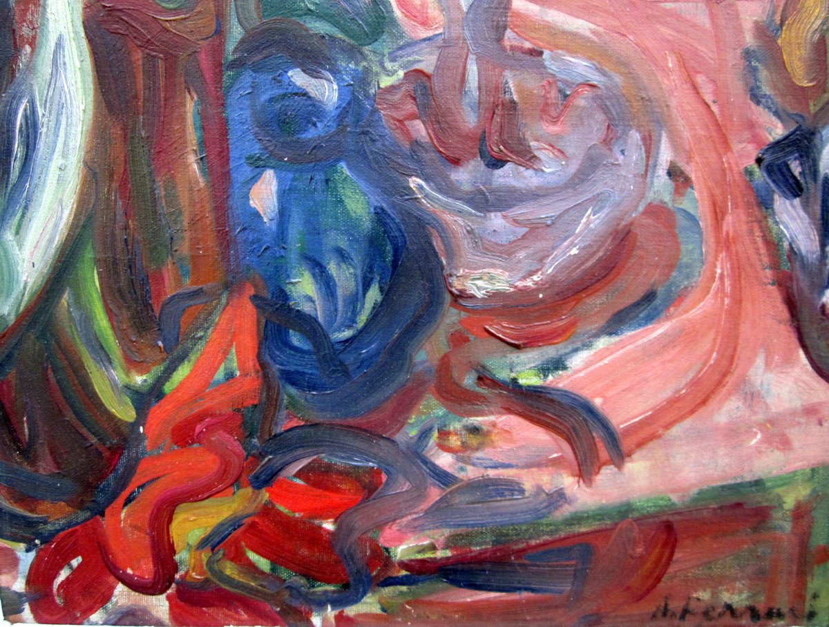Antoine Ferrari (1910-1995) Bouquet Of Tulips-photo-4