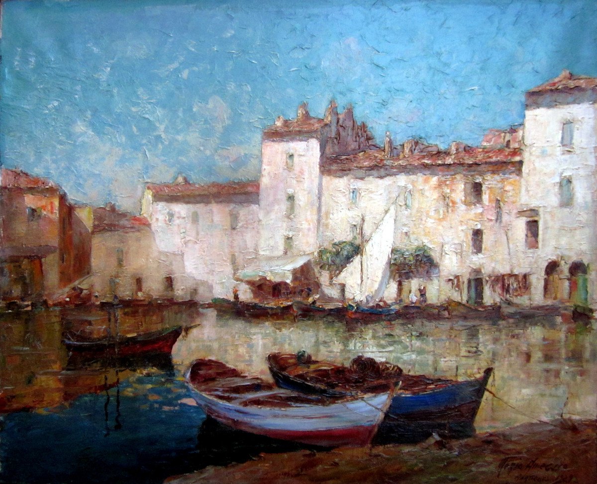 Mério Améglio (1897-1970) The Mirror With Birds In Martigues In 1929