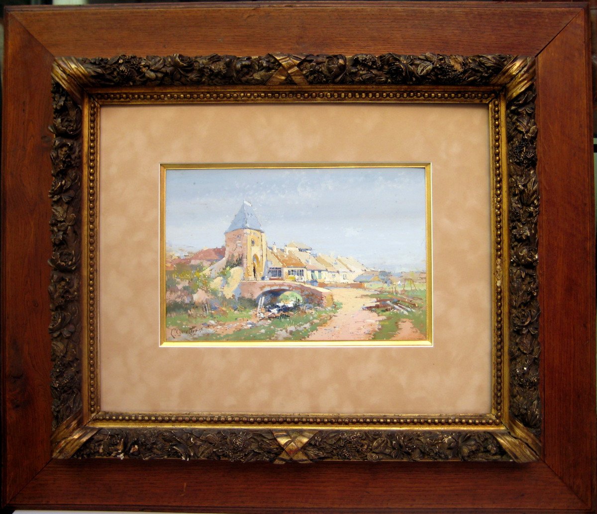 Eugène Galien Laloue - L. Courtier (1854-1941)  Village De Seine Et Marne-photo-4