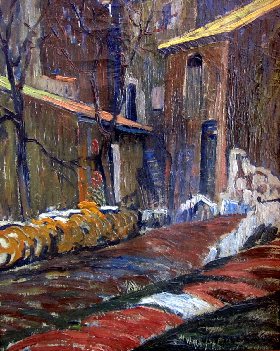 Louis Mathieu Verdilhan (1875-1928) Rue De Village-photo-3