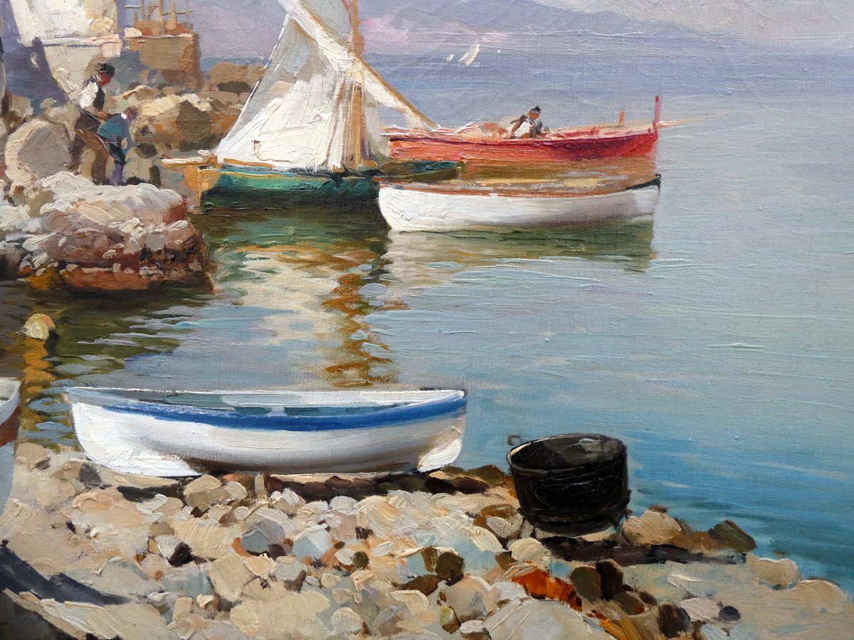 Enrico Bianchini (1903-1971) Seaside Around Naples-photo-4
