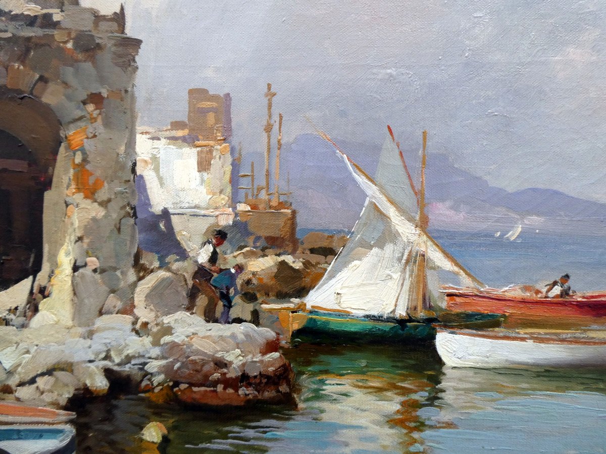 Enrico Bianchini (1903-1971) Seaside Around Naples-photo-3