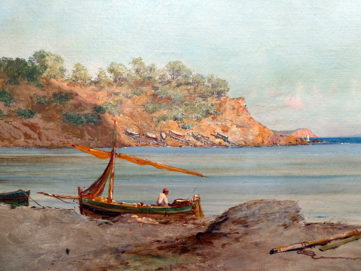 Victor Protais (1870-1905) Seaside In The Var Around La Seyne Sur Mer-photo-2