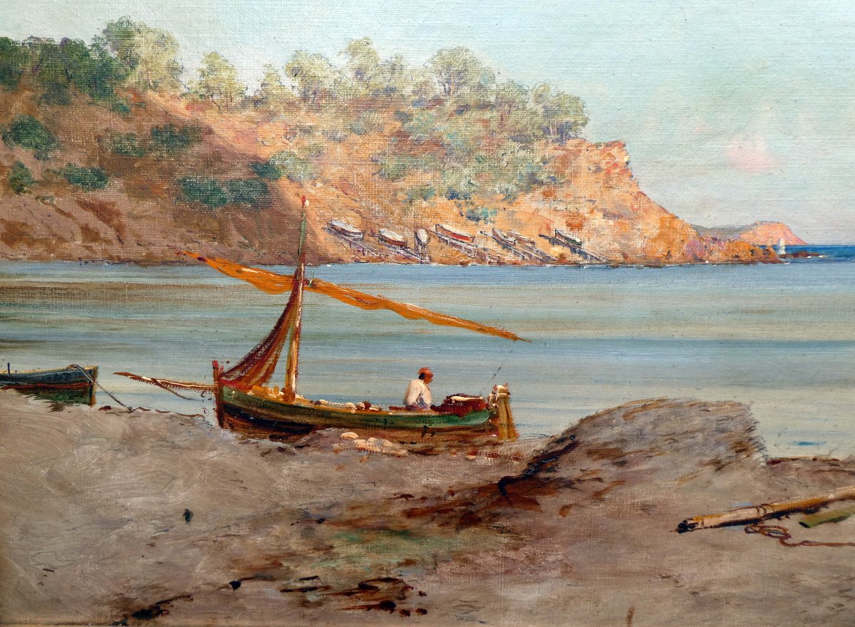 Victor Protais (1870-1905) Seaside In The Var Around La Seyne Sur Mer-photo-5