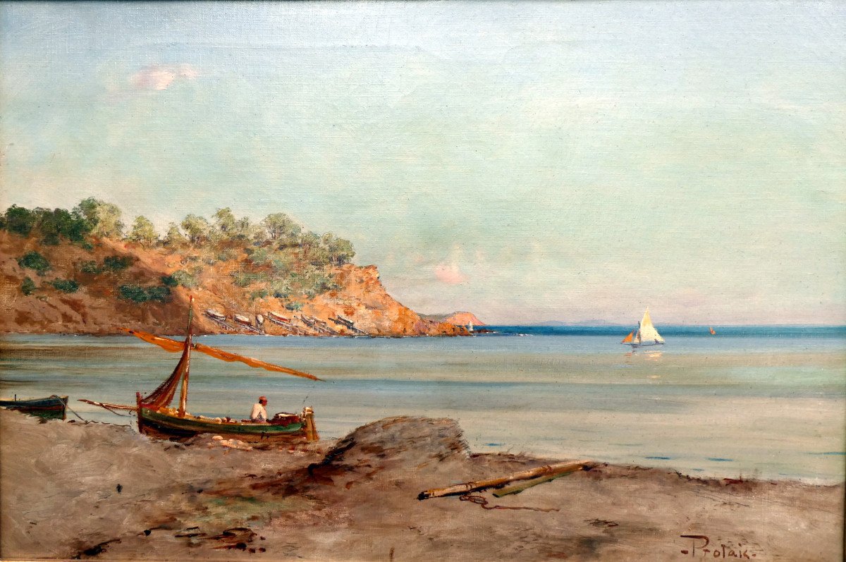 Victor Protais (1870-1905) Seaside In The Var Around La Seyne Sur Mer-photo-6