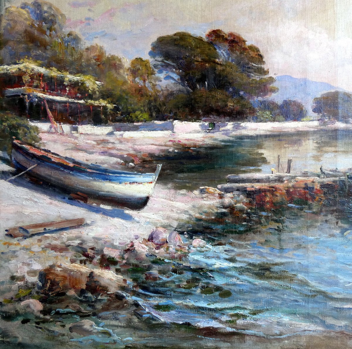 Paul Levéré (1875-1949) Bord De Mer Animé Dans Le Var-photo-3