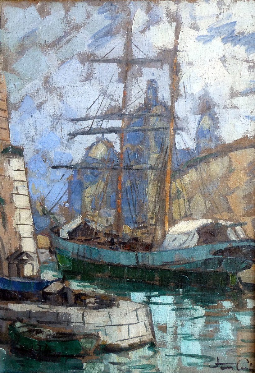Jean Lair De La Haye (1889-?) Le Canal Saint Jean Et La Cathédrale De La Major à Marseille-photo-2