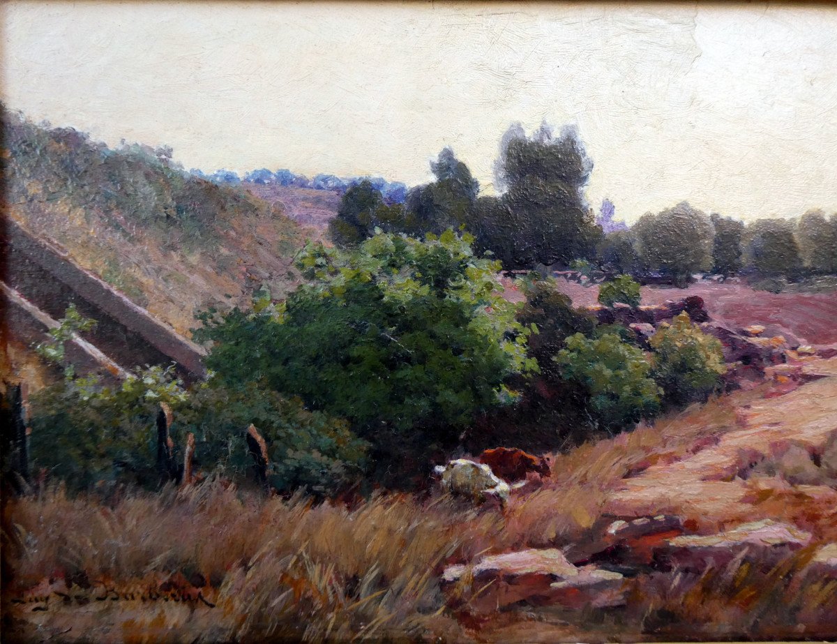Eugène De Barbériis (1851-1937) Provençal Landscape With Goats-photo-4