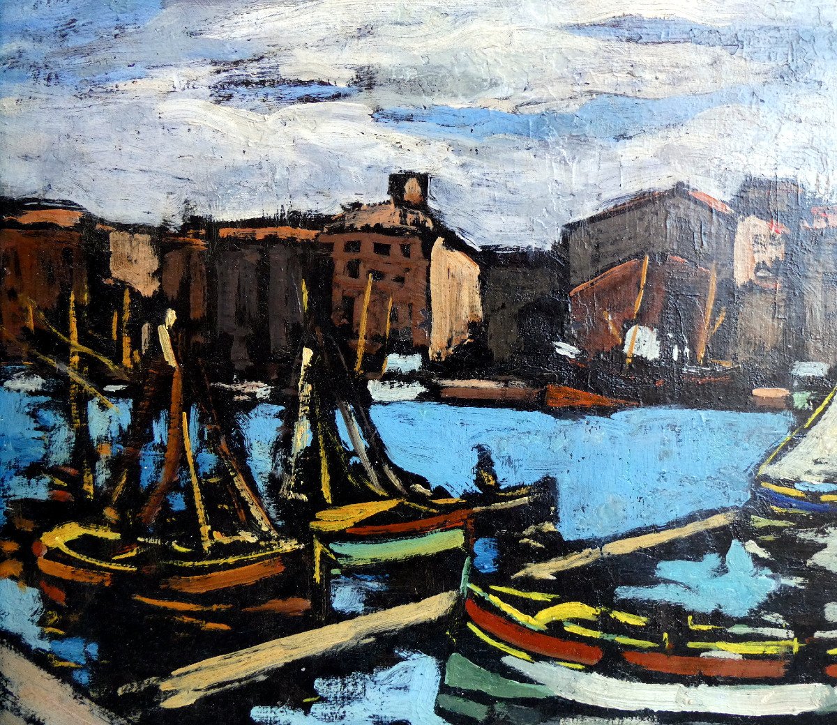 Jean Guindon (1883-1975) The Old Port Of Marseille-photo-3