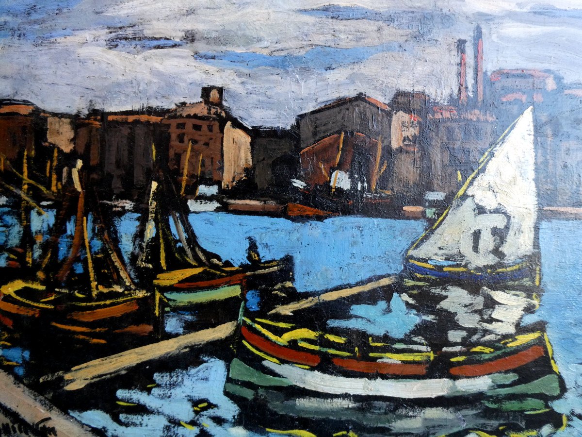 Jean Guindon (1883-1975) The Old Port Of Marseille-photo-4