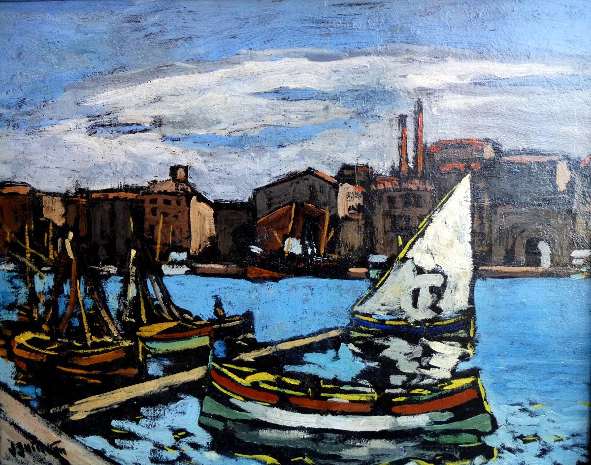 Jean Guindon (1883-1975) The Old Port Of Marseille-photo-5