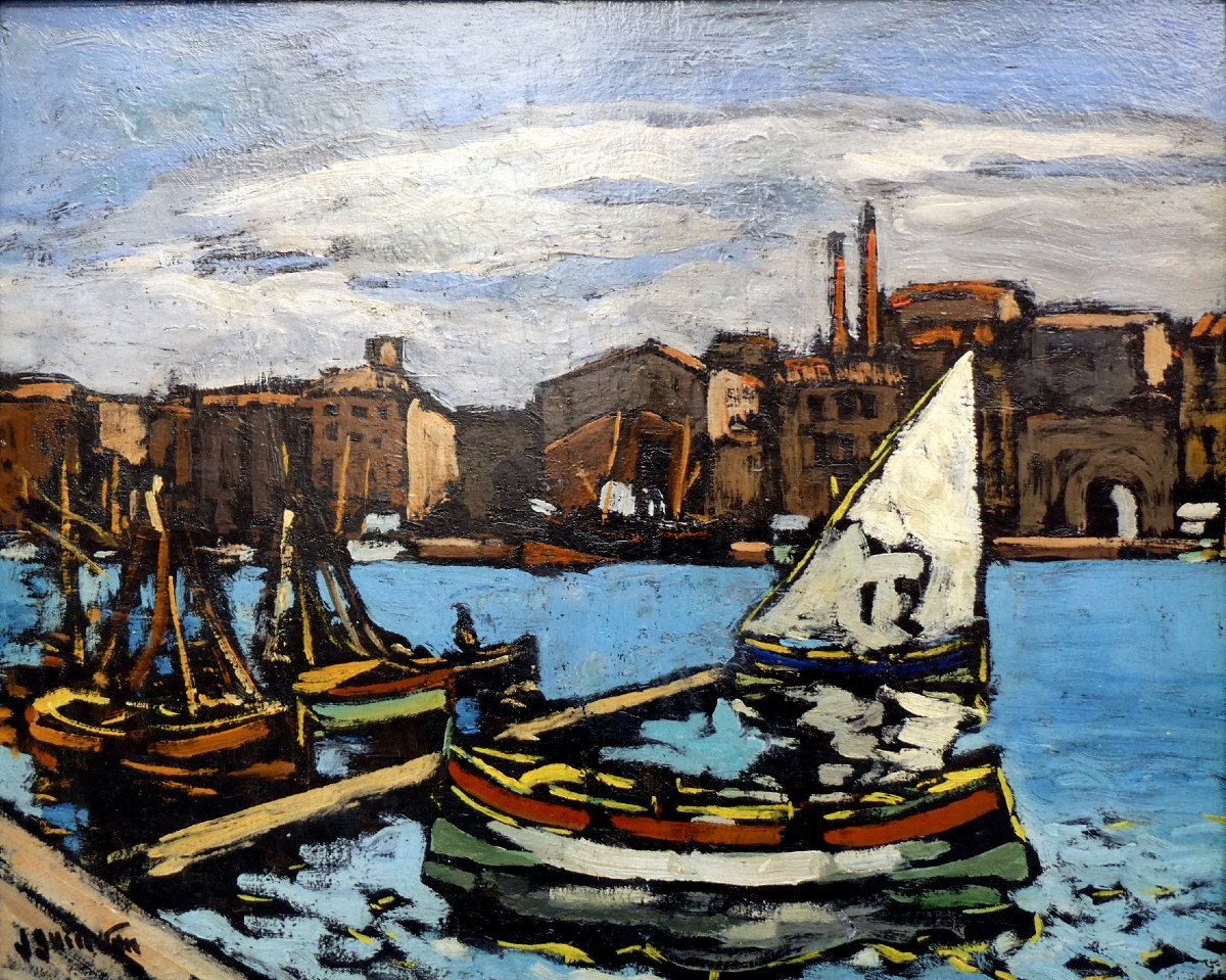 Jean Guindon (1883-1975) The Old Port Of Marseille