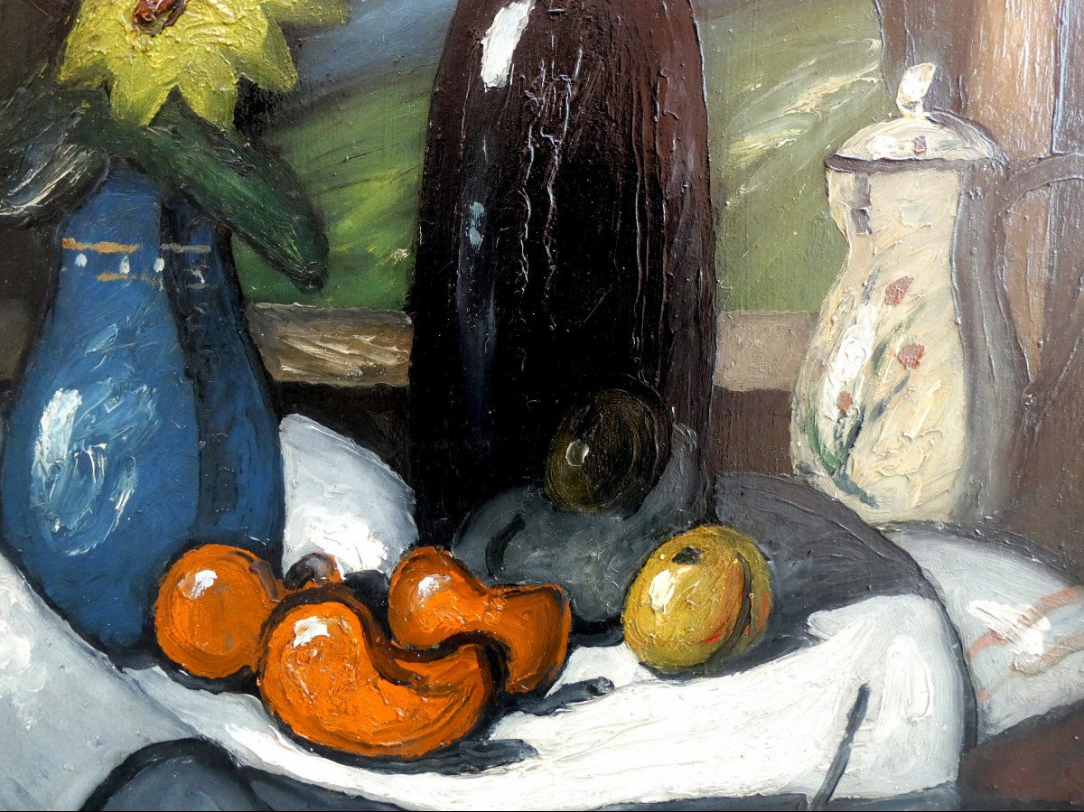 Louis Mathieu Verdilhan (1875-1928)  Nature Morte Aux Fleurs Et Aux Fruits -photo-4