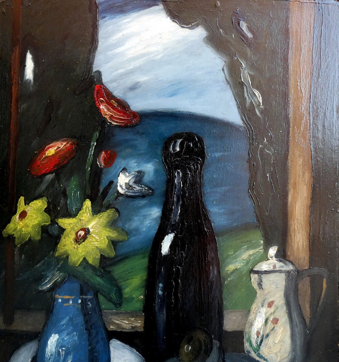Louis Mathieu Verdilhan (1875-1928)  Nature Morte Aux Fleurs Et Aux Fruits -photo-1