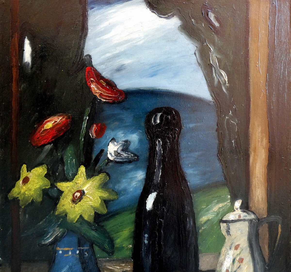 Louis Mathieu Verdilhan (1875-1928)  Nature Morte Aux Fleurs Et Aux Fruits -photo-3