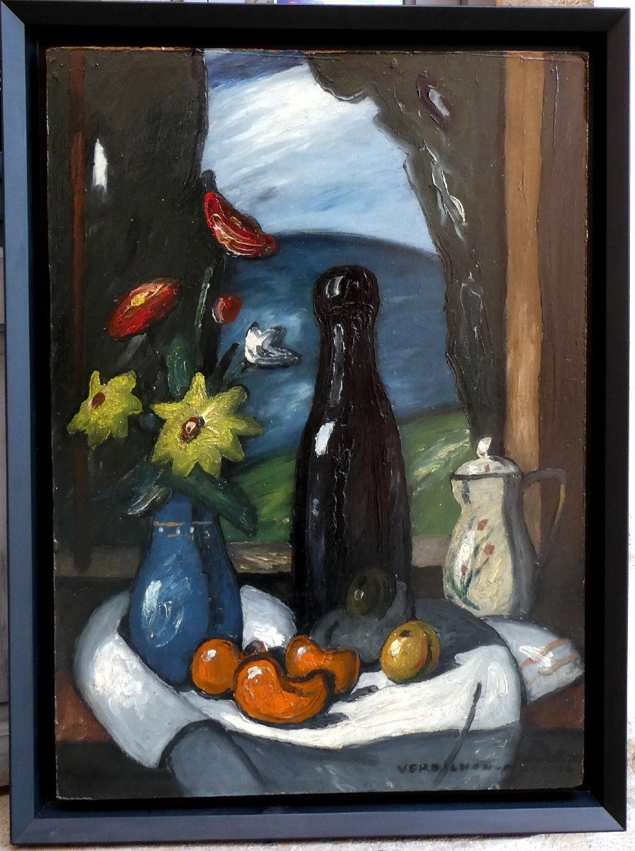 Louis Mathieu Verdilhan (1875-1928)  Nature Morte Aux Fleurs Et Aux Fruits -photo-5