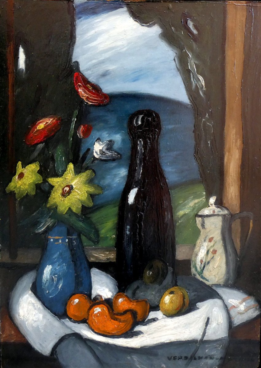 Louis Mathieu Verdilhan (1875-1928)  Nature Morte Aux Fleurs Et Aux Fruits 