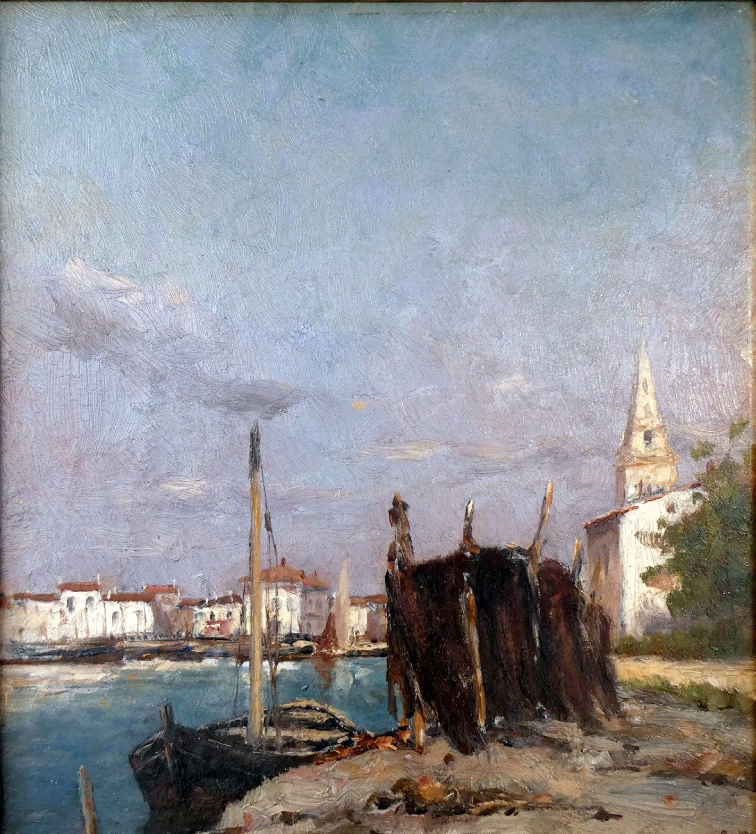 Victor Coste (1844-1923) Filets De Pêche étendus à Martigues-photo-1