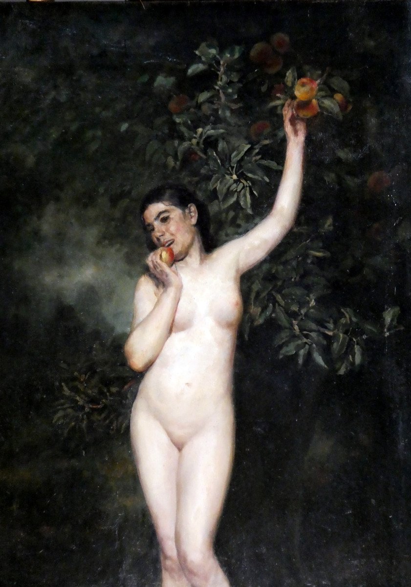 Marius Guindon (1831-1918) Eve Croquant Le Fruit Défendu-photo-2